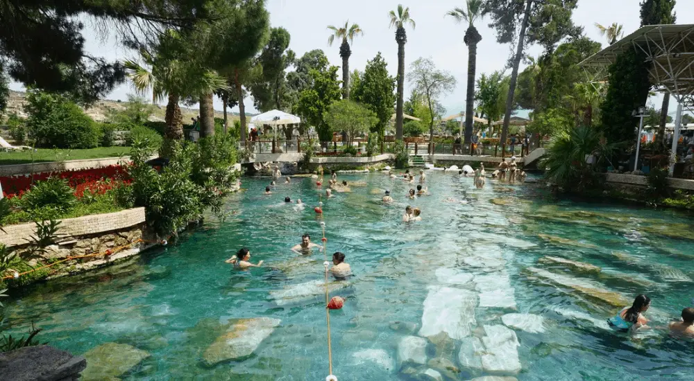 Cleopatra's bath in Pamukkale Turkey