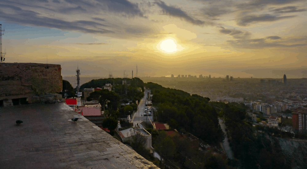 Sunrise from the Bunkers del Carmel in Barcelona