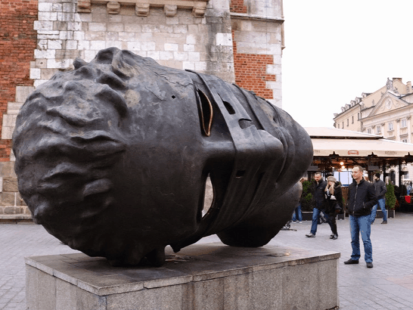 the head sculpture in krakow poland