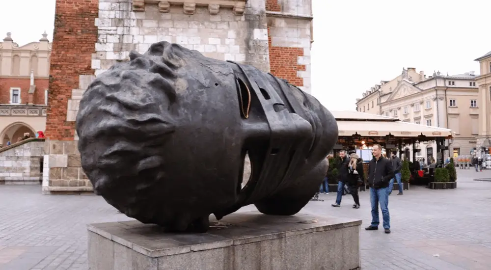 the head sculpture in krakow poland
