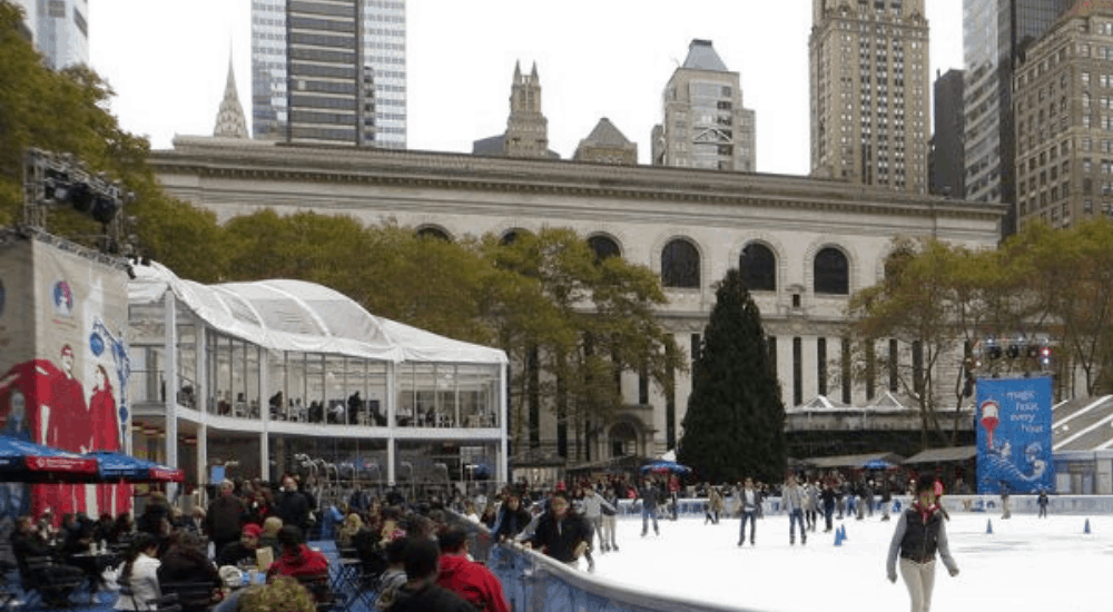 bryant park in winter new york city