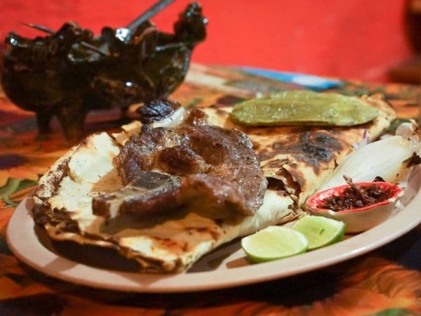 Puerto escondido eatin a tlayuda at las chinas oaxaquenas