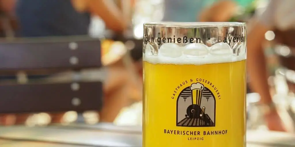 a gose beer at the Bayerischer Bahnhof in Leipzig, Germany