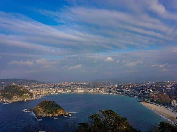 a view of San sebastian from mount igueldo