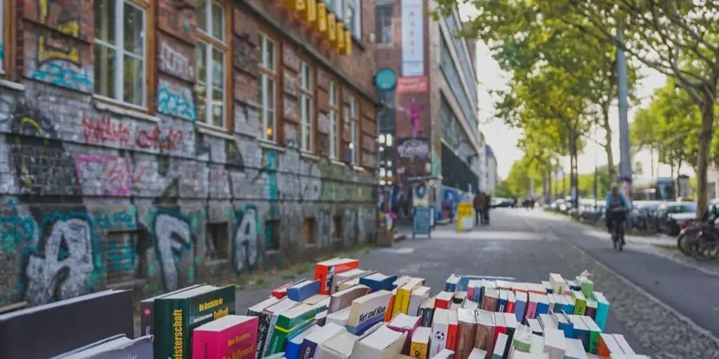 books on the street in Plagwitz Leipzig, Germany