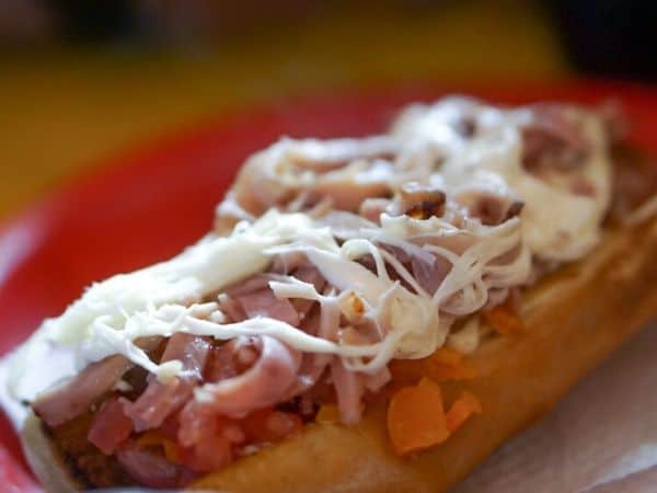 Street hot dogs at Max Ciro in Puebla Mexico