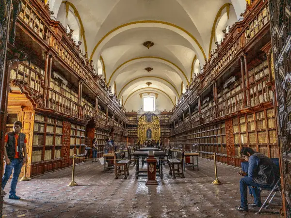 The famous Palafoxiana Library in Puebla Mexico